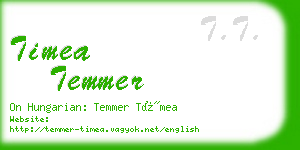 timea temmer business card